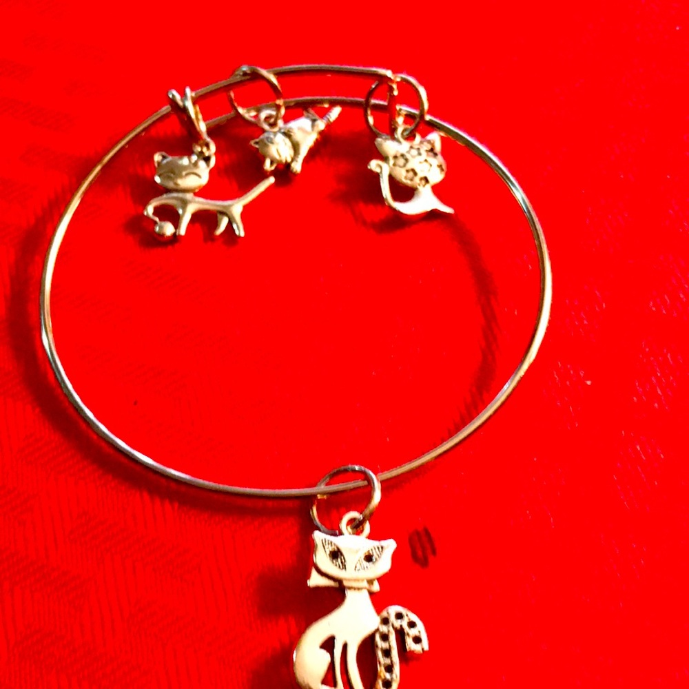 Cat charm bracelet